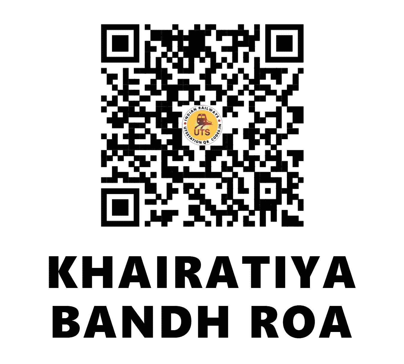 UTS QR Code for KHAIRATIYA BANDH ROA - KYBR - NE (UTTAR PRADESH)